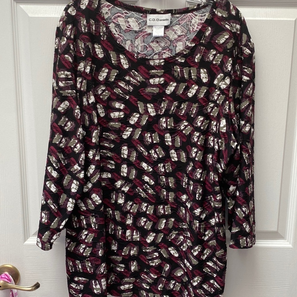 X womens C.D Daniels casual stretch 3/4 sleeve plus size top 1X